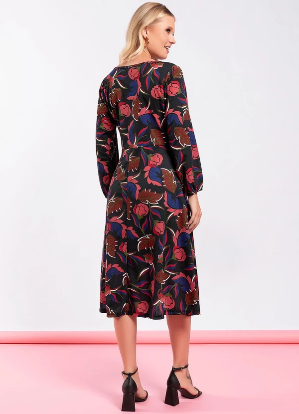 Moda Pop - Vestido Floral Invernal em Malha 4