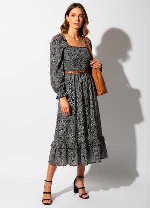 Vestido Floral Liberty em Tecido de Poli�ster