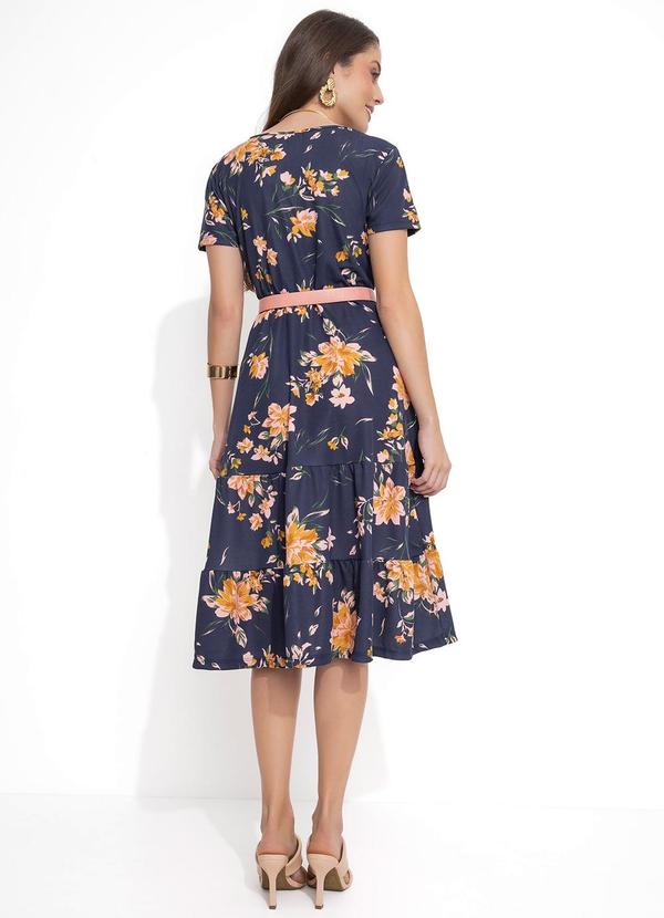 Rosalie - Vestido Floral MarinhoCom Babado 4