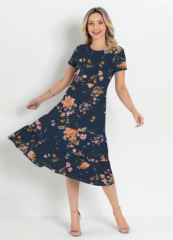 Rosalie - Vestido Floral MarinhoCom Babado 5