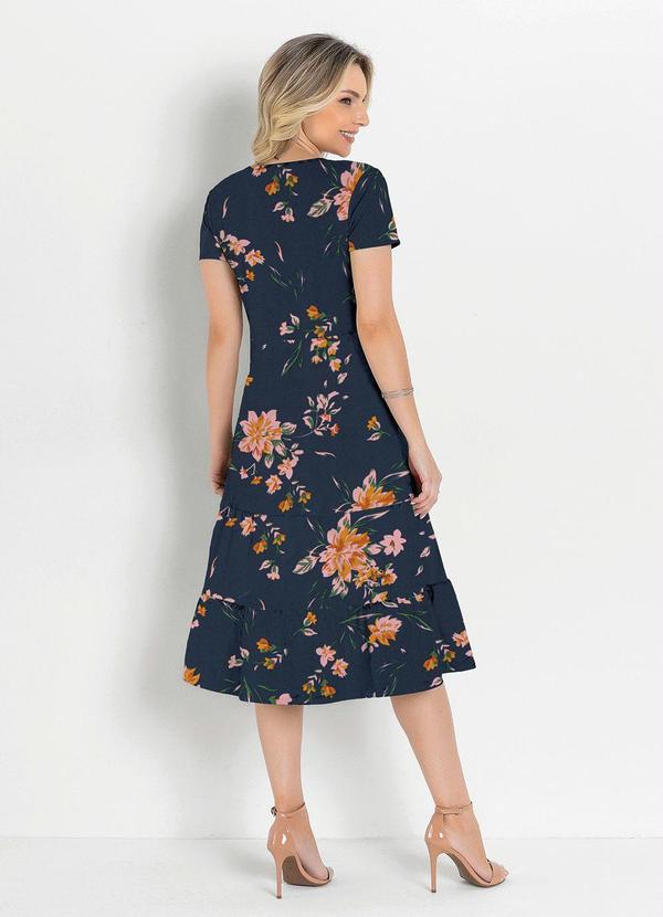 Rosalie - Vestido Floral MarinhoCom Babado 6