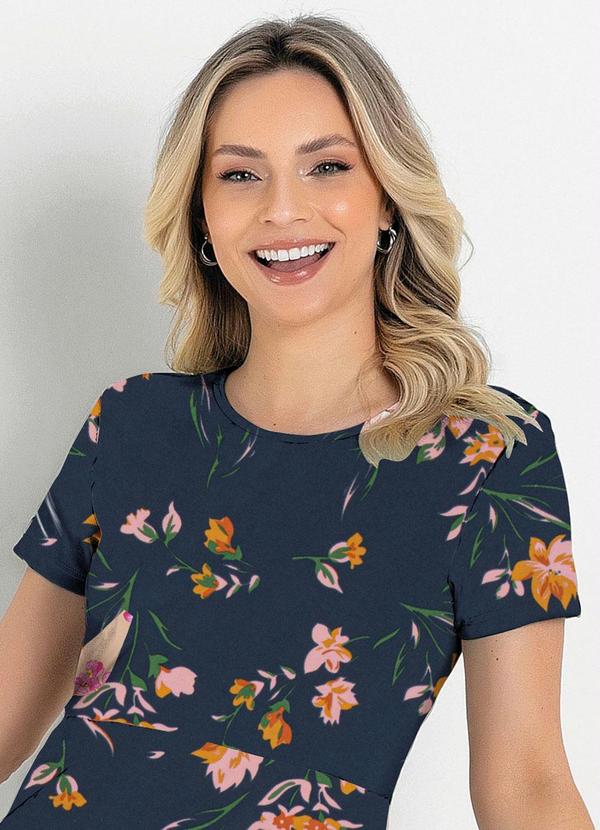 Rosalie - Vestido Floral MarinhoCom Babado 7