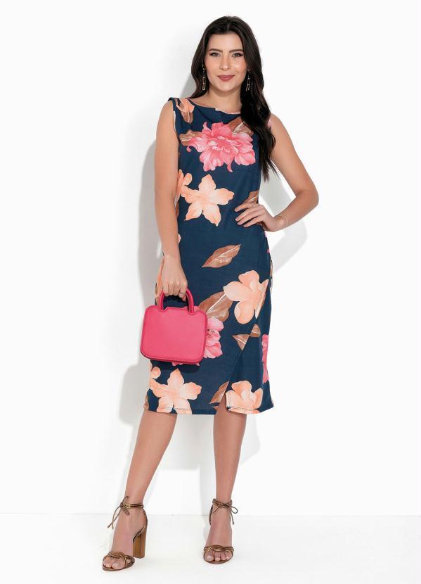 Rosalie - Vestido Floral Marinho com Fenda 4