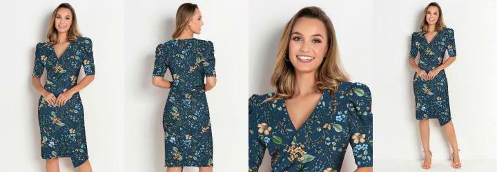 Vestido Floral Marinho