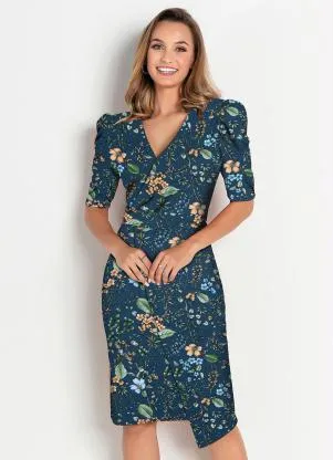 Rosalie - Vestido Floral Marinho - ROSALIE