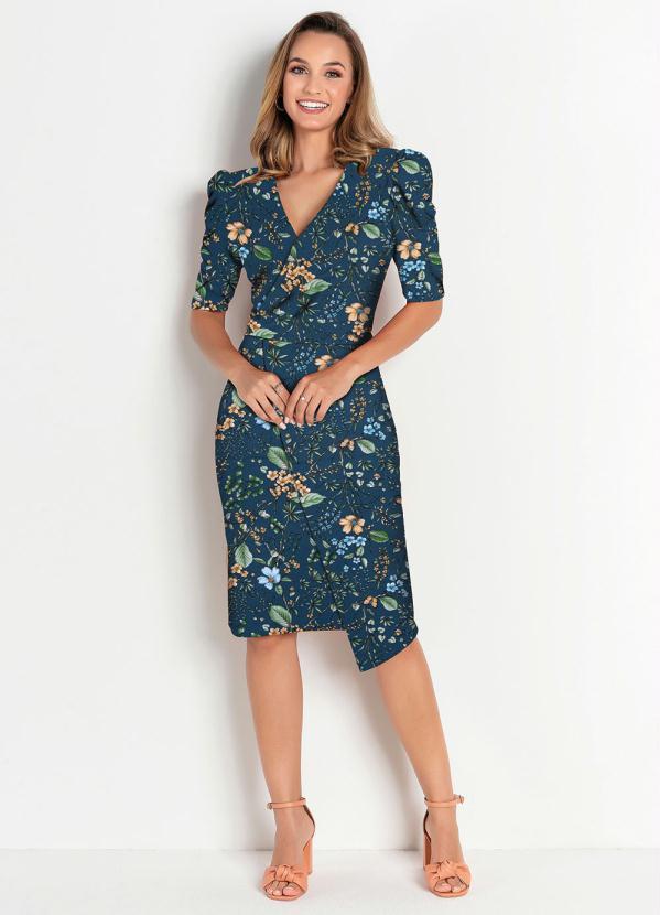 Rosalie - Vestido Floral Marinho 4