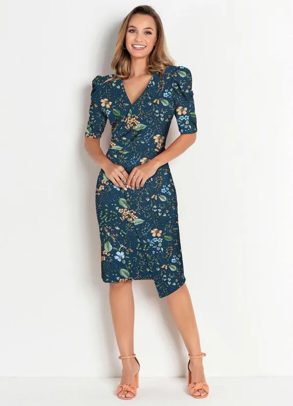 Rosalie - Vestido Floral Marinho 4