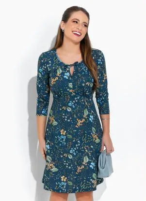 Rosalie - Vestido Floral Marinho Princesa - ROSALIE