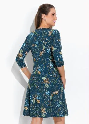 Rosalie - Vestido Floral Marinho Princesa - ROSALIE