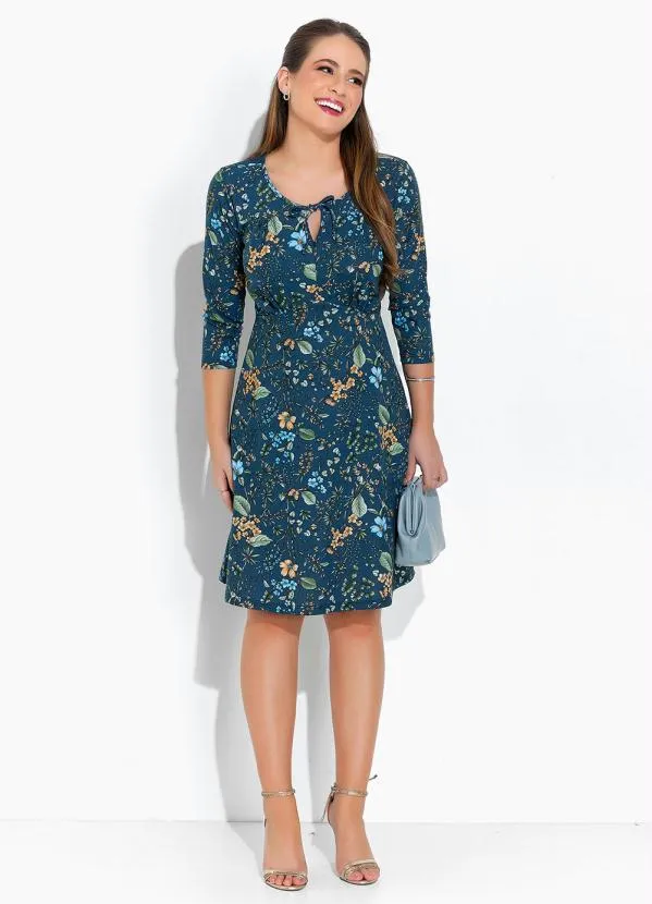 Rosalie - Vestido Floral Marinho Princesa 4