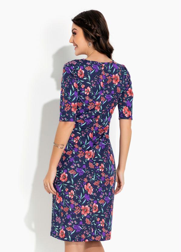 Rosalie - Vestido Floral Marinho Tubinho 2