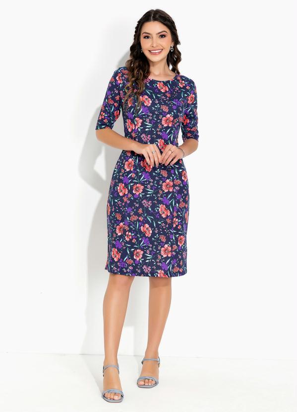 Rosalie - Vestido Floral Marinho Tubinho 3