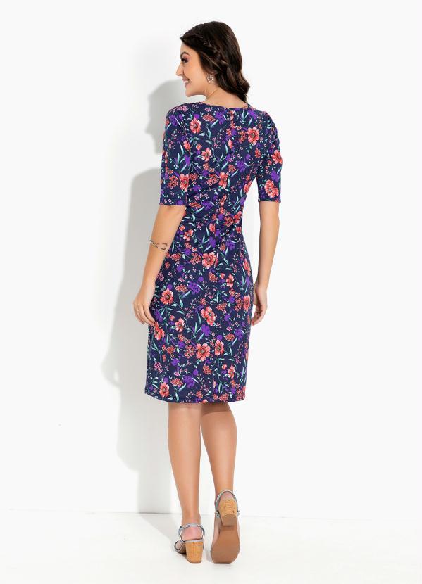 Rosalie - Vestido Floral Marinho Tubinho 4