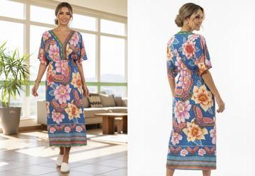 Vestido Floral Natureza em Malha Fria