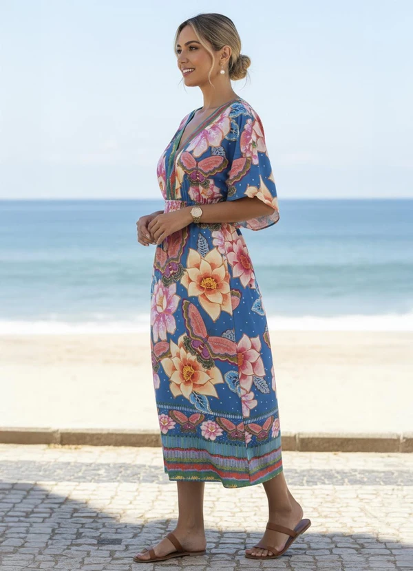 Quintess - Vestido Floral Natureza em Malha Fria 3