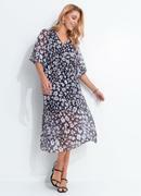 Vestido Floral Off White em Tule