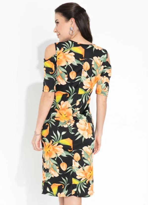 Queima Estoque - Vestido Floral Ombros Vazados 2