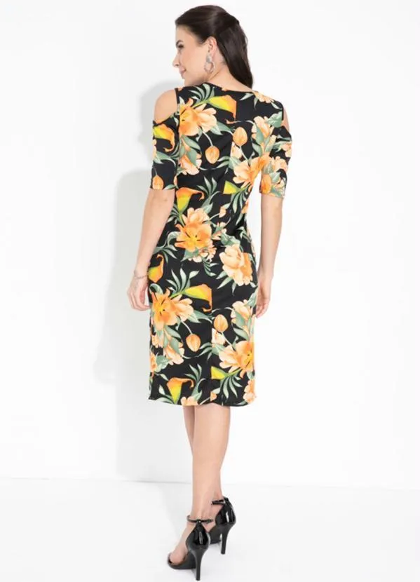 Queima Estoque - Vestido Floral Ombros Vazados 4