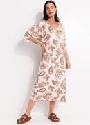Vestido Floral Paisley em Malha de Viscose