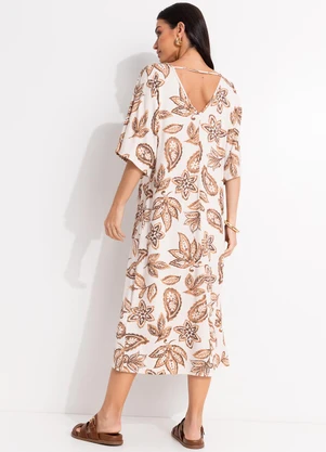 Quintess - Vestido Floral Paisley em Malha de Viscose - QUINTESS