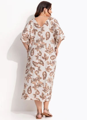 Quintess - Vestido Floral Paisley em Malha de Viscose - QUINTESS