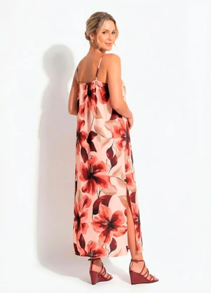 Quintess - Vestido Floral Pincelado em Malha Fria - QUINTESS