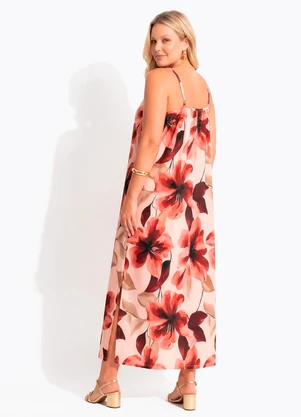 Quintess - Vestido Floral Pincelado em Malha Fria - QUINTESS
