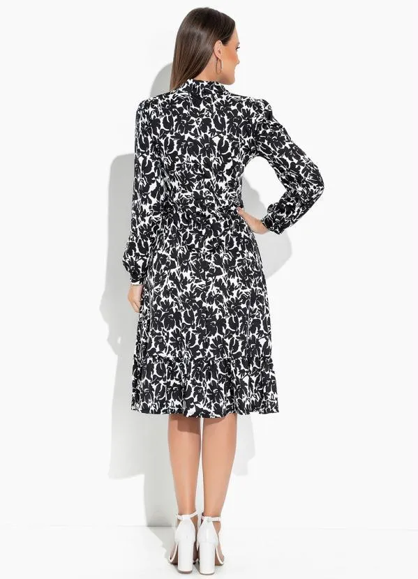 Rosalie - Vestido Floral Preto com Babado 4