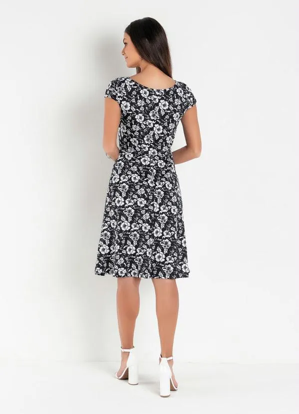 Rosalie - Vestido Floral Preto com Bolso 2