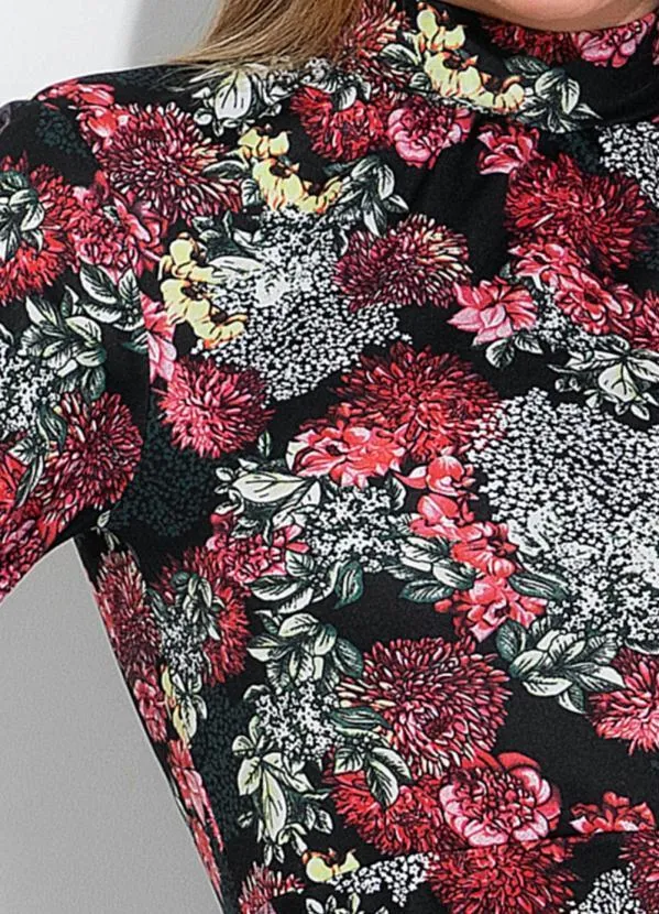 Rosalie - Vestido Floral Preto com Gola 3