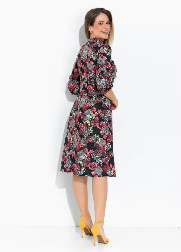 Rosalie - Vestido Floral Preto com Gola 5
