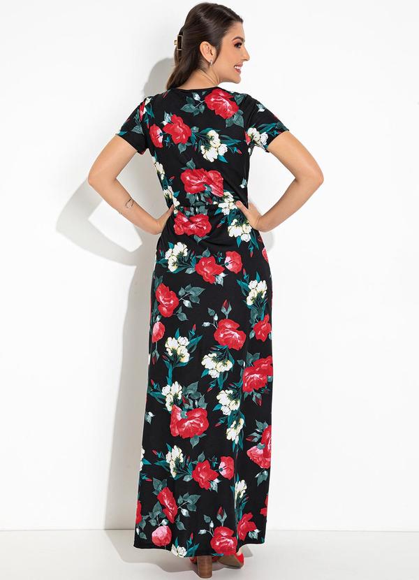 Rosalie - Vestido Floral Preto em Malha 2