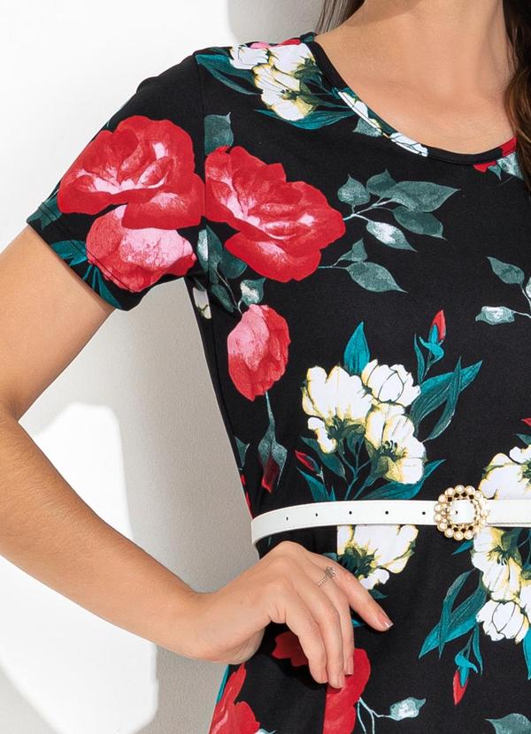Rosalie - Vestido Floral Preto em Malha 1