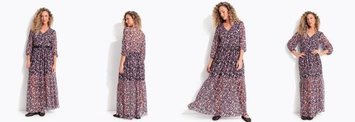 Vestido Floral Preto em Tule