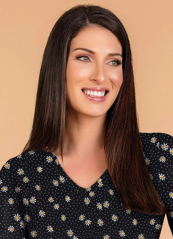 Rosalie - Vestido Floral Preto Evasê 3