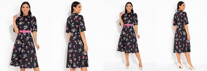 Vestido Floral Preto Evas
