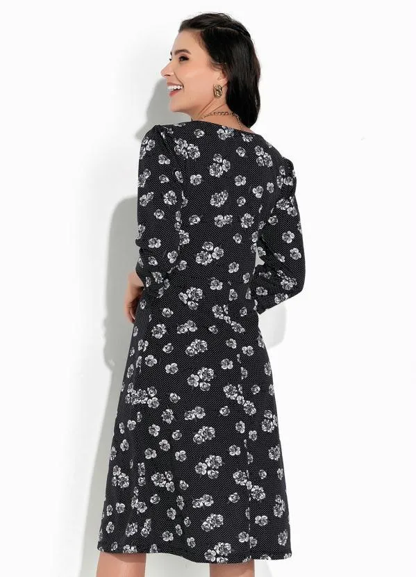 Rosalie - Vestido Floral Preto Princesa 2