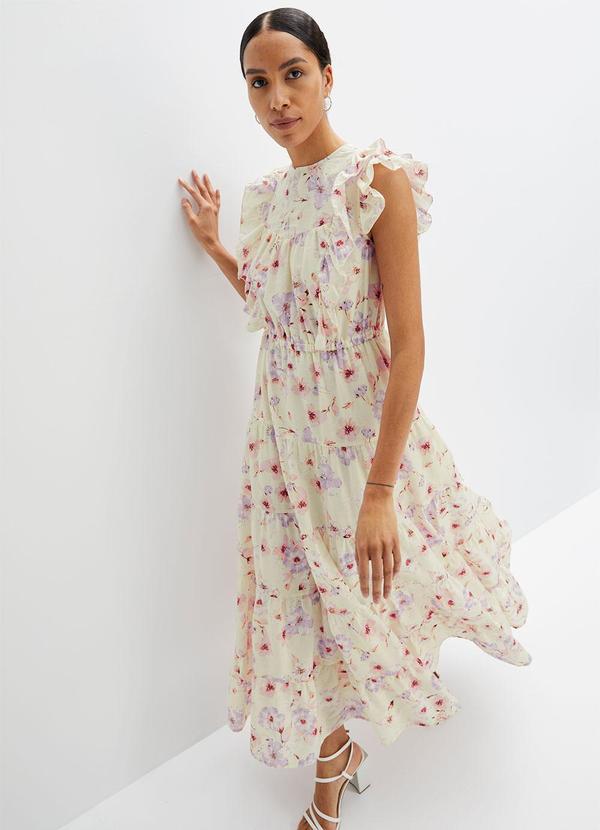 bonprix - Vestido Floral Romântico em Crepe Plano 3