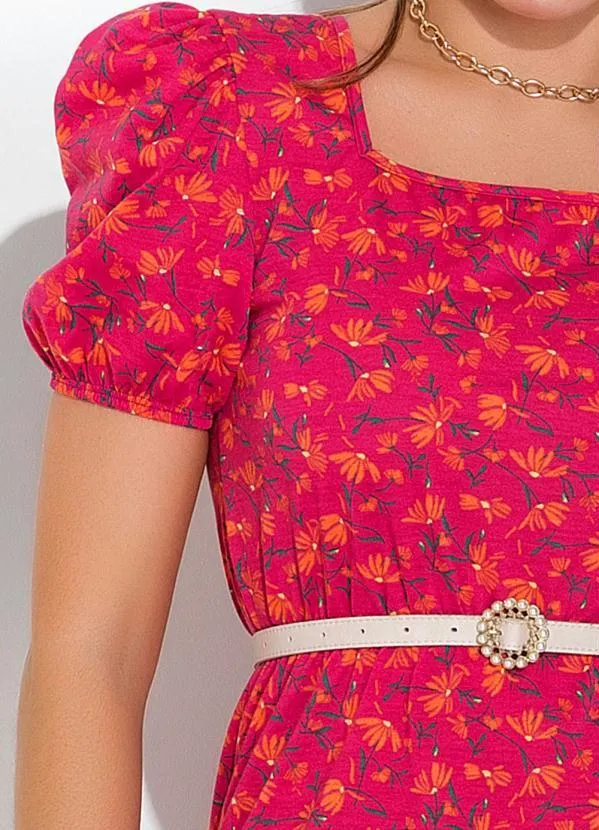 Rosalie - Vestido Floral Rosa com Babado 3