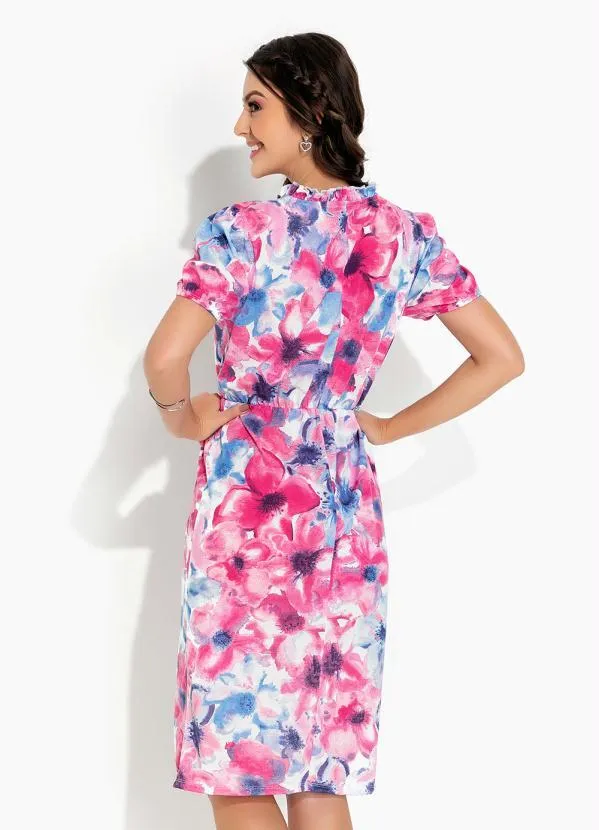 Rosalie - Vestido Floral Rosa com Gola 2
