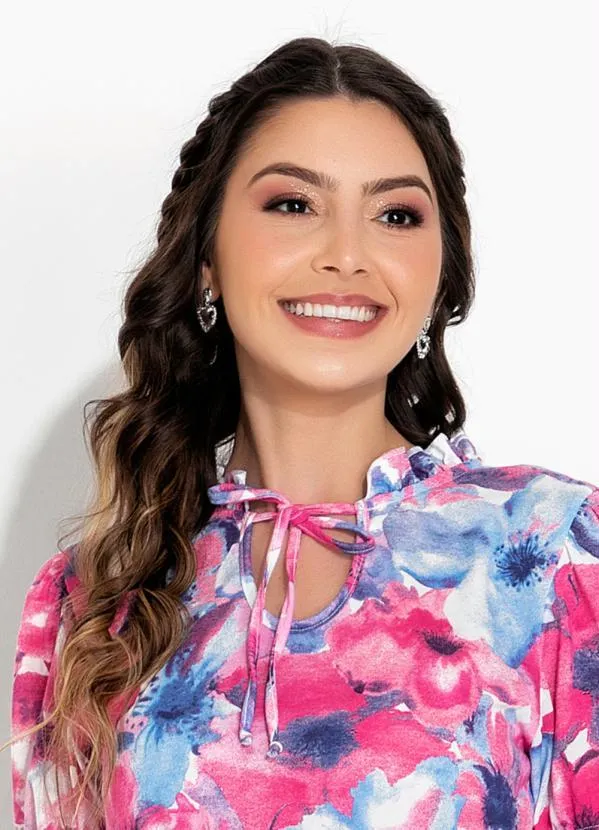 Rosalie - Vestido Floral Rosa com Gola 3