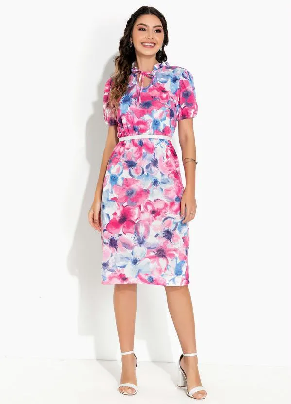 Rosalie - Vestido Floral Rosa com Gola 4