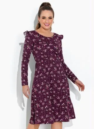 Rosalie - Vestido Floral Roxo - ROSALIE