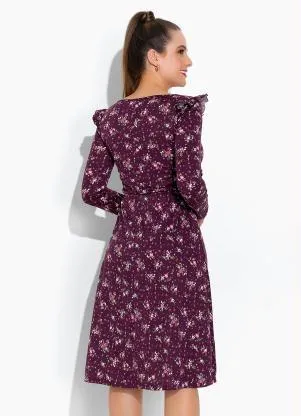 Rosalie - Vestido Floral Roxo - ROSALIE