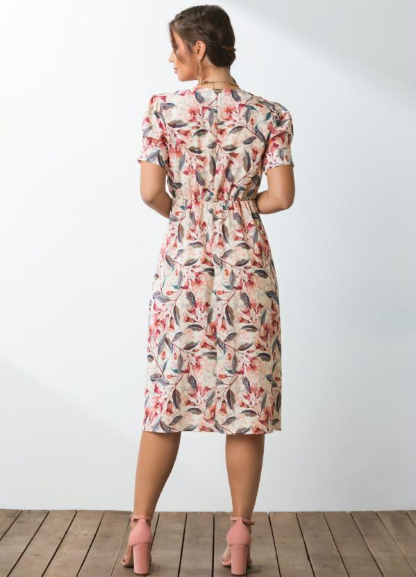 Outlet - Vestido Floral Soft Mangas Curtas com Botões 2