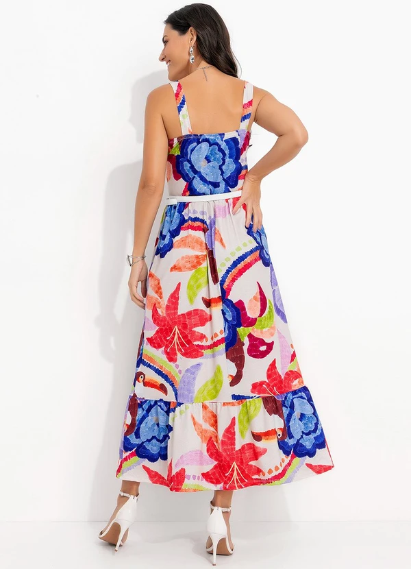 Quintess - Vestido Floral Tropical Tucanos em Malha Fria 6