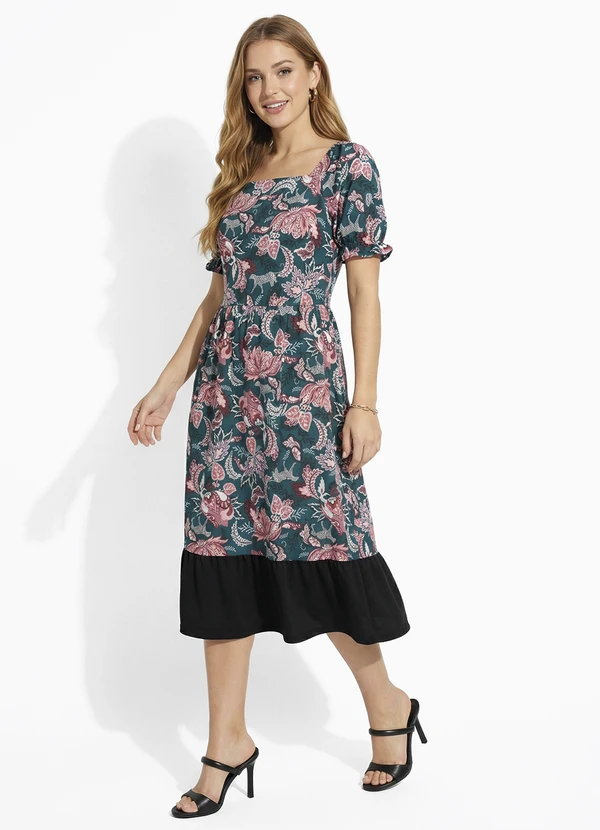 Rosalie - Vestido Floral Verde com Manga 3