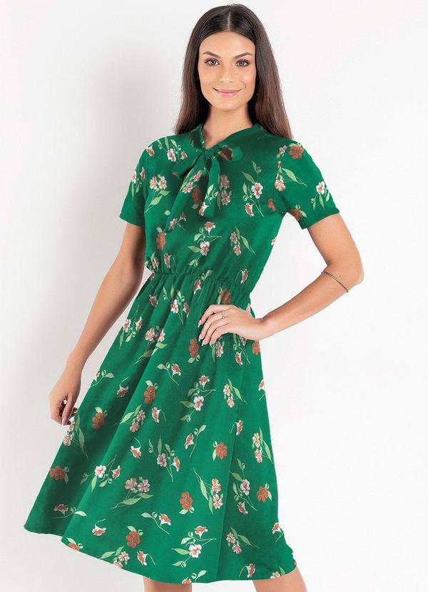 Vestido (Floral Verde) em Malha
