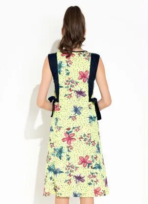 Rosalie - Vestido Floral Verde Laço - ROSALIE