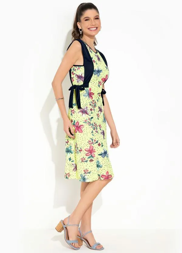 Rosalie - Vestido Floral Verde Laço 4